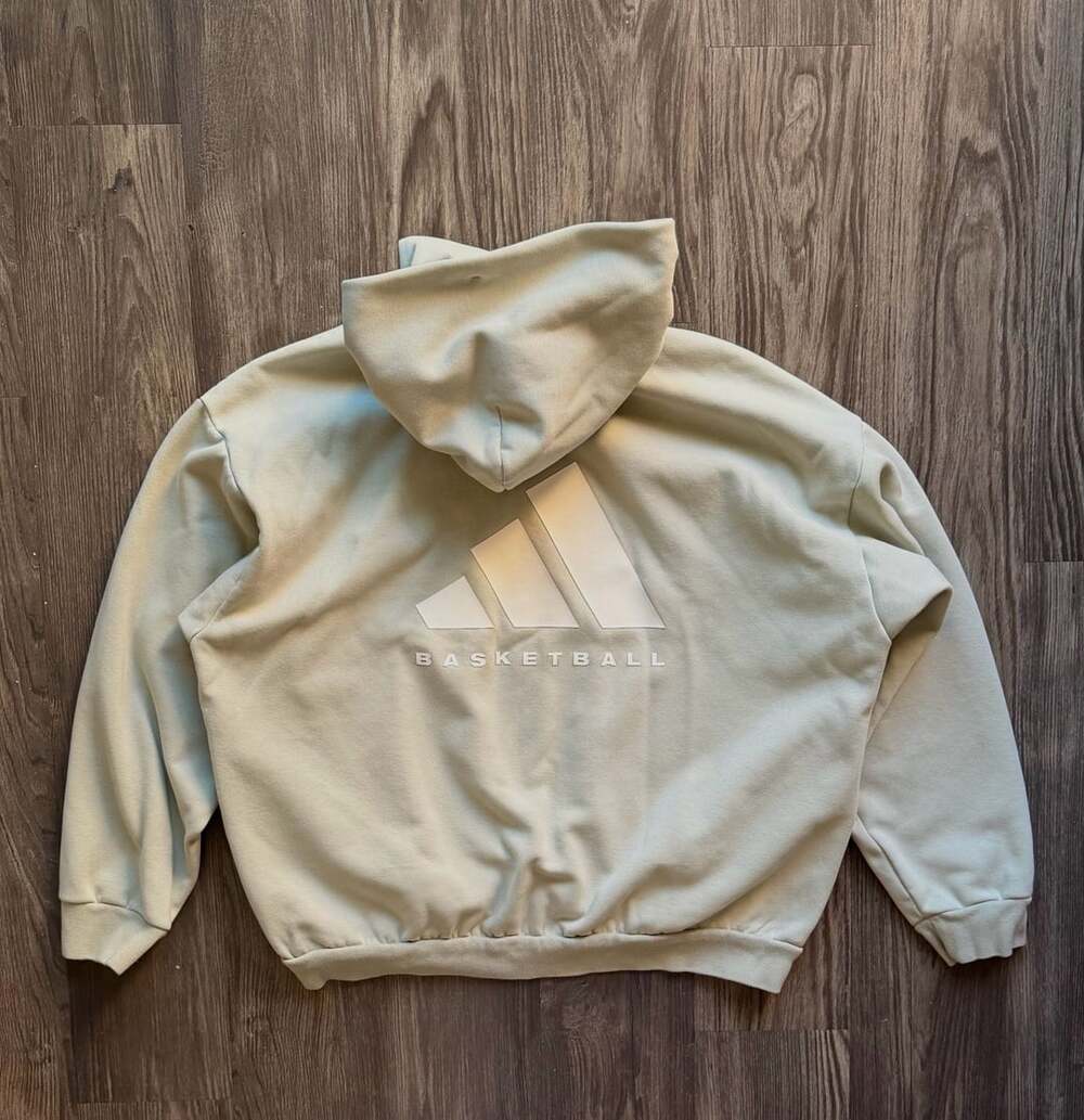 Adidas Baskeball Sueded Hoodie Sweatshirt Halo Green Medium
